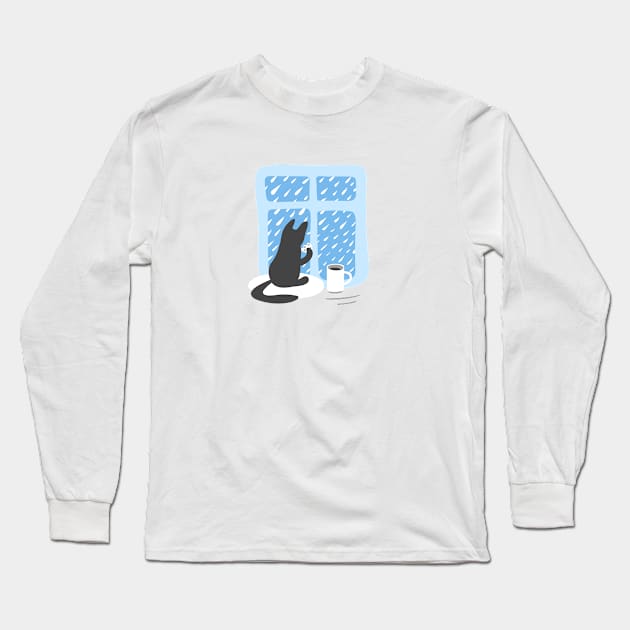 Rainy day Long Sleeve T-Shirt by artful_meows